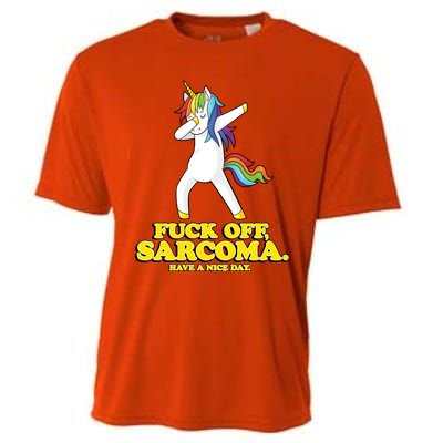 Fuck Off Sarcoma Funny Cancer Survivor Quote Unicorn Great Gift Cooling Performance Crew T-Shirt