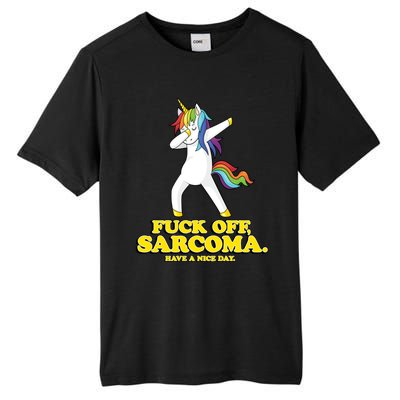 Fuck Off Sarcoma Funny Cancer Survivor Quote Unicorn Great Gift Tall Fusion ChromaSoft Performance T-Shirt