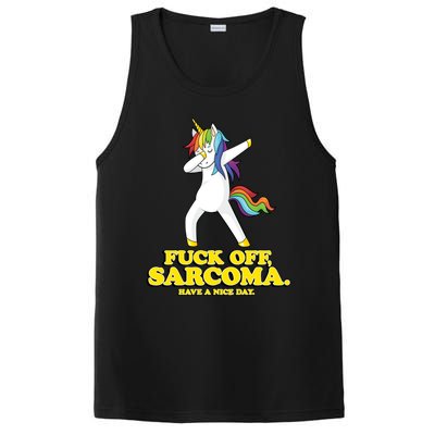 Fuck Off Sarcoma Funny Cancer Survivor Quote Unicorn Great Gift PosiCharge Competitor Tank