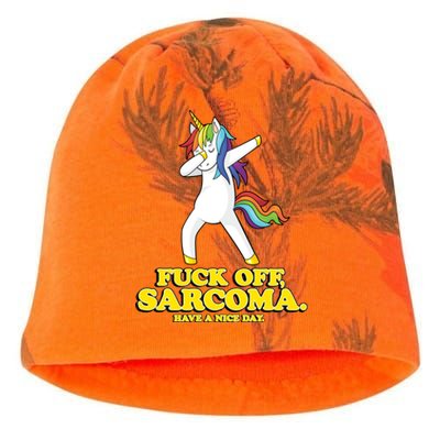 Fuck Off Sarcoma Funny Cancer Survivor Quote Unicorn Great Gift Kati - Camo Knit Beanie