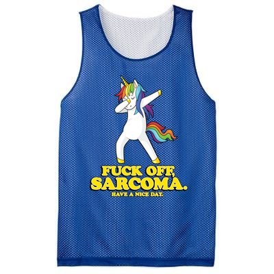 Fuck Off Sarcoma Funny Cancer Survivor Quote Unicorn Great Gift Mesh Reversible Basketball Jersey Tank