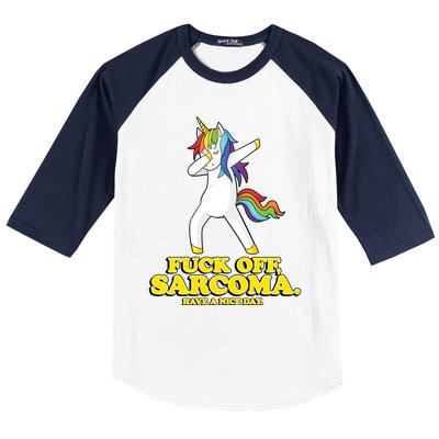 Fuck Off Sarcoma Funny Cancer Survivor Quote Unicorn Great Gift Baseball Sleeve Shirt