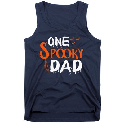 Funny One Spooky Dad Halloween Family Outfit Daddy Father Tank Top