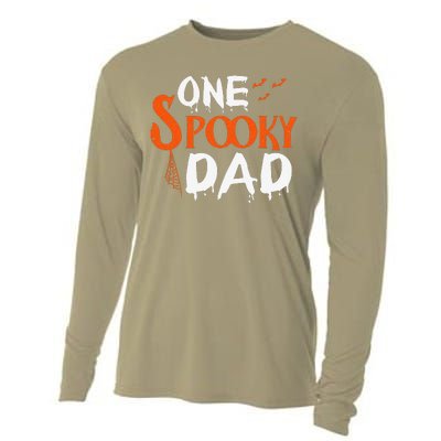 Funny One Spooky Dad Halloween Family Outfit Daddy Father Cooling Performance Long Sleeve Crew