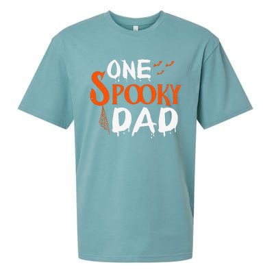 Funny One Spooky Dad Halloween Family Outfit Daddy Father Sueded Cloud Jersey T-Shirt