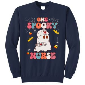 Funny One Spooky Nurse Halloween RN Boo Boo Crew Witch Ghost Tall Sweatshirt