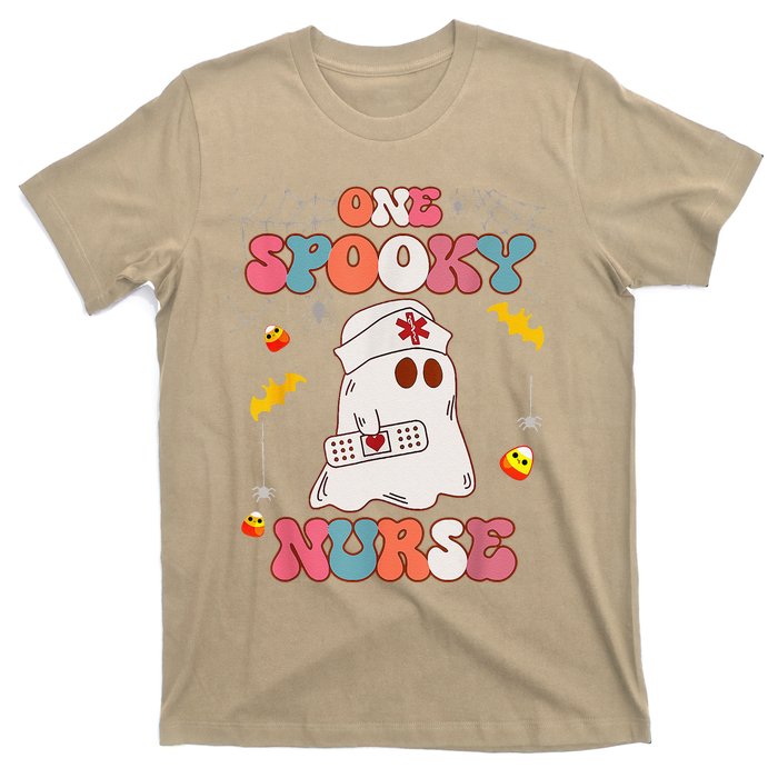 Funny One Spooky Nurse Halloween RN Boo Boo Crew Witch Ghost T-Shirt