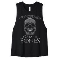 Funny Orthopedic Surgeon Game Of Bones Orthopedist Humor Women's Racerback Cropped Tank