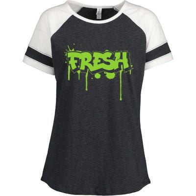 Fresh Old School Graffiti Style Funny Graffiti Graphic Enza Ladies Jersey Colorblock Tee