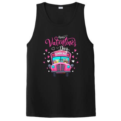 Funny Owls School Bus Driver Happy Valentines Day PosiCharge Competitor Tank