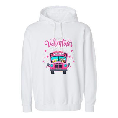 Funny Owls School Bus Driver Happy Valentines Day Garment-Dyed Fleece Hoodie