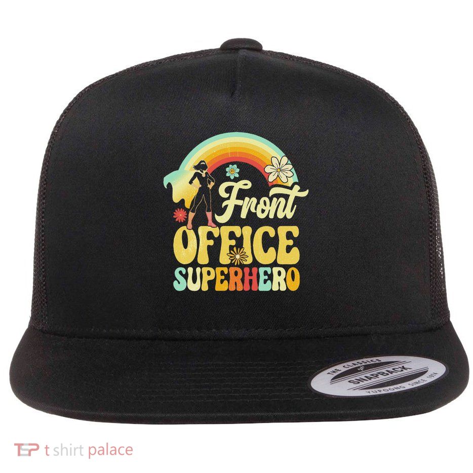 Front Office Superhero Secretary Administrative Assistant Flat Bill Trucker Hat