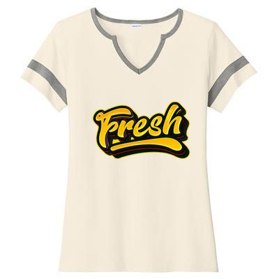 Fresh Old School Graffiti Style Funny Graffiti Ladies Halftime Notch Neck Tee