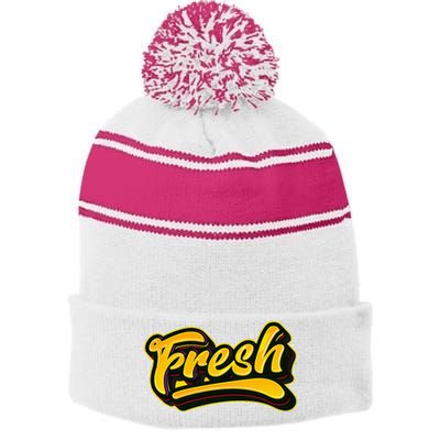 Fresh Old School Graffiti Style Funny Graffiti Stripe Pom Pom Beanie