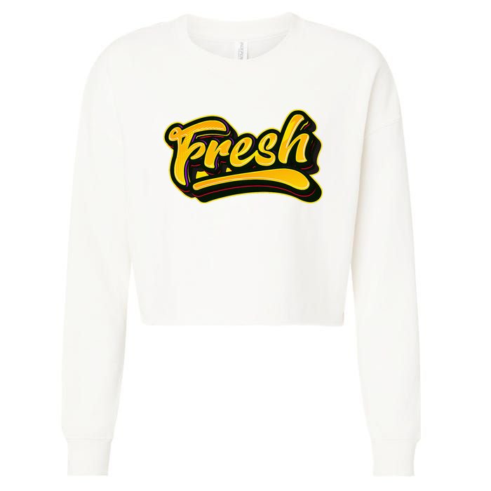 Fresh Old School Graffiti Style Funny Graffiti Cropped Pullover Crew