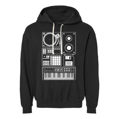Funny Old School Hip Hop Rapper Beat Maker Rap Music Garment-Dyed Fleece Hoodie