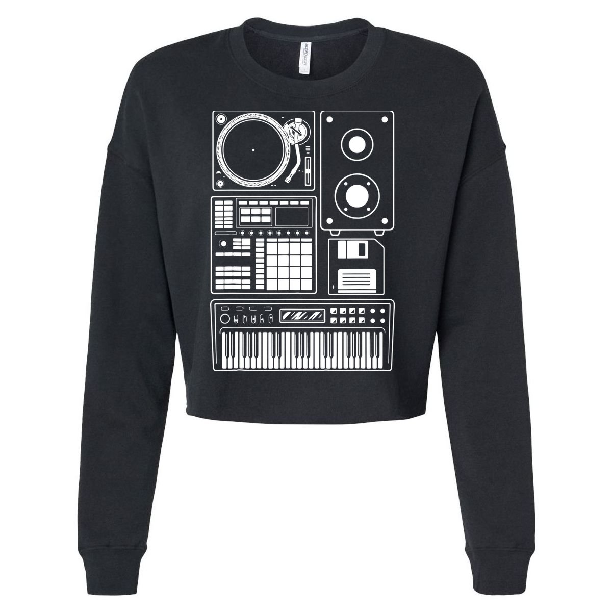 Funny Old School Hip Hop Rapper Beat Maker Rap Music Cropped Pullover Crew