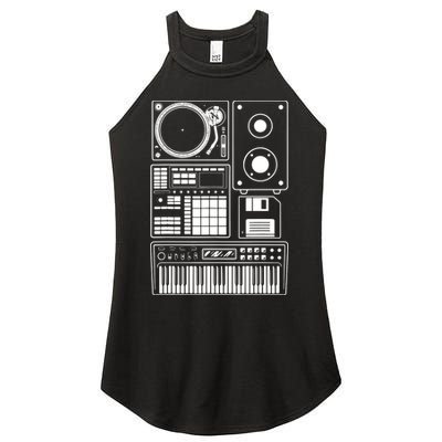 Funny Old School Hip Hop Rapper Beat Maker Rap Music Women's Perfect Tri Rocker Tank