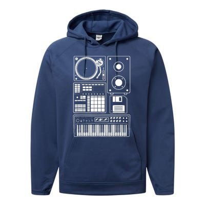 Funny Old School Hip Hop Rapper Beat Maker Rap Music Performance Fleece Hoodie