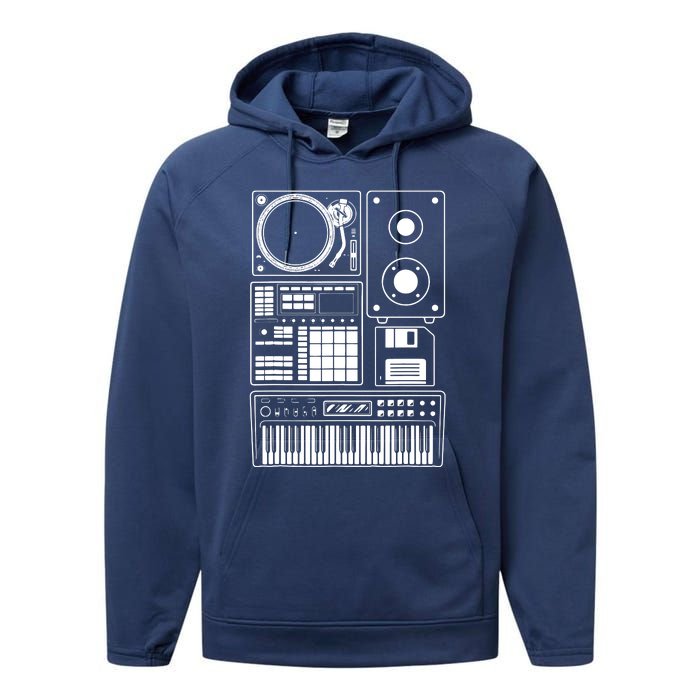 Funny Old School Hip Hop Rapper Beat Maker Rap Music Performance Fleece Hoodie