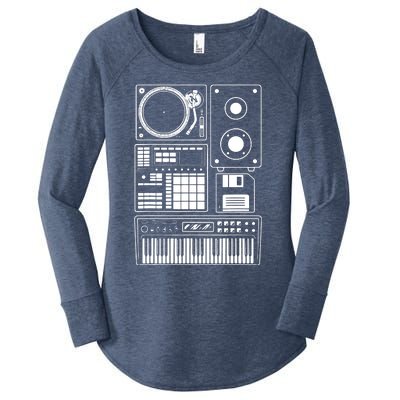 Funny Old School Hip Hop Rapper Beat Maker Rap Music Women's Perfect Tri Tunic Long Sleeve Shirt