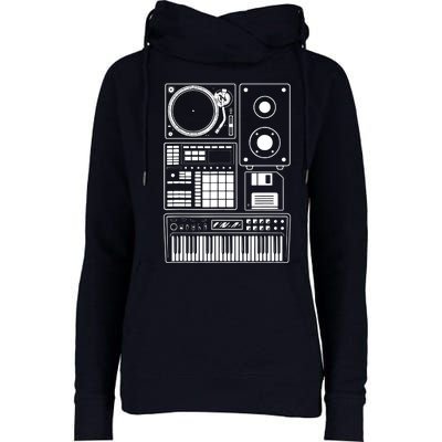 Funny Old School Hip Hop Rapper Beat Maker Rap Music Womens Funnel Neck Pullover Hood