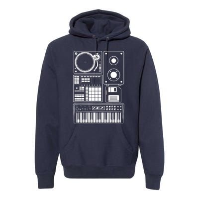 Funny Old School Hip Hop Rapper Beat Maker Rap Music Premium Hoodie