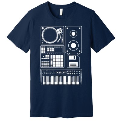 Funny Old School Hip Hop Rapper Beat Maker Rap Music Premium T-Shirt