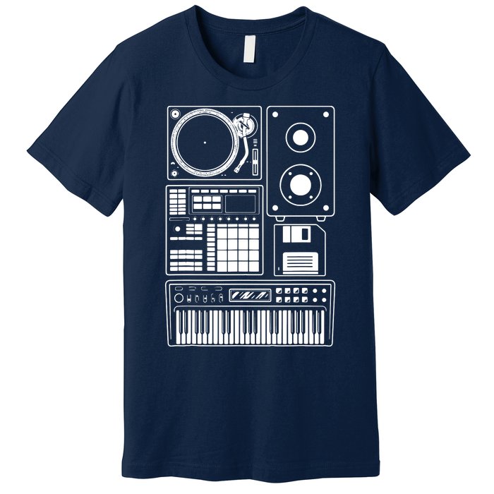 Funny Old School Hip Hop Rapper Beat Maker Rap Music Premium T-Shirt