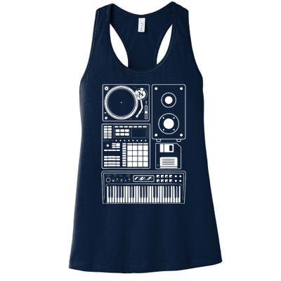 Funny Old School Hip Hop Rapper Beat Maker Rap Music Women's Racerback Tank