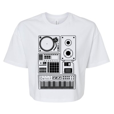 Funny Old School Hip Hop Rapper Beat Maker Rap Music Bella+Canvas Jersey Crop Tee