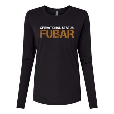 Funny Operational Status: Fubar Military Humor Womens Cotton Relaxed Long Sleeve T-Shirt