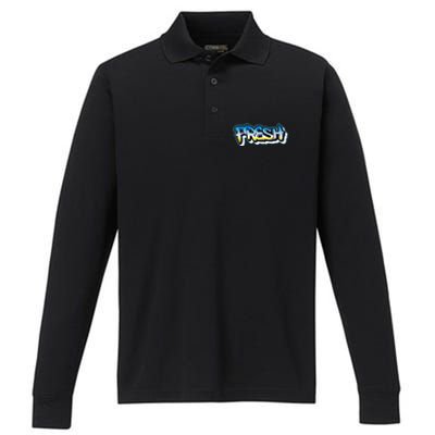 Fresh Old School Graffiti Style Funny Graffiti Graphic Performance Long Sleeve Polo