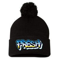 Fresh Old School Graffiti Style Funny Graffiti Graphic Pom Pom 12in Knit Beanie