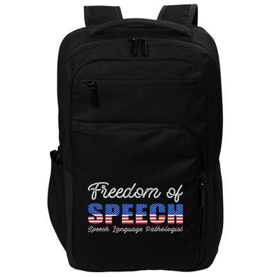 Freedom Of Speech Therapy Pathologist Slp Gift Language Impact Tech Backpack