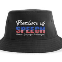 Freedom Of Speech Therapy Pathologist Slp Gift Language Sustainable Bucket Hat