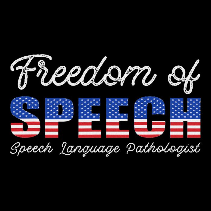 Freedom Of Speech Therapy Pathologist Slp Gift Language Sustainable Bucket Hat