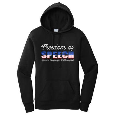 Freedom Of Speech Therapy Pathologist Slp Gift Language Women's Pullover Hoodie