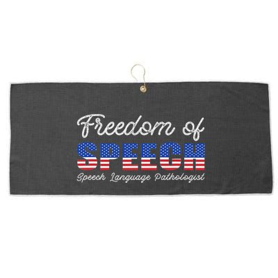 Freedom Of Speech Therapy Pathologist Slp Gift Language Large Microfiber Waffle Golf Towel