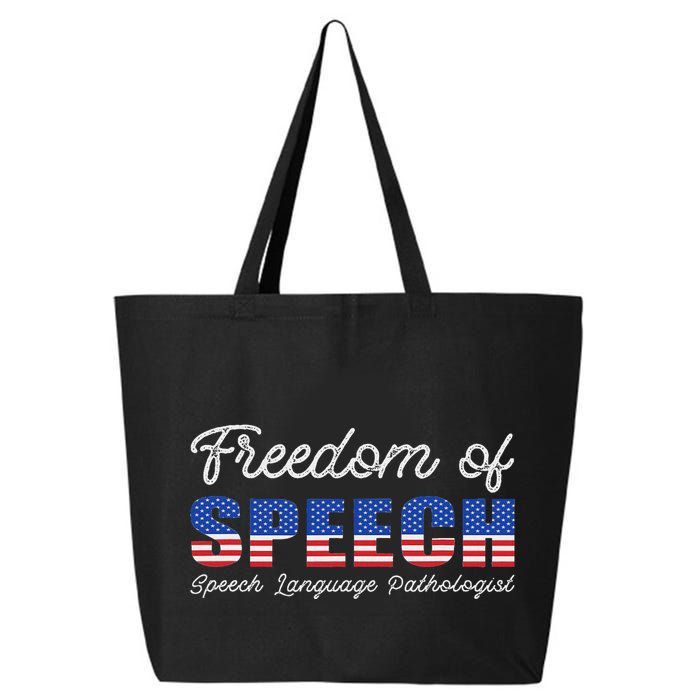 Freedom Of Speech Therapy Pathologist Slp Gift Language 25L Jumbo Tote