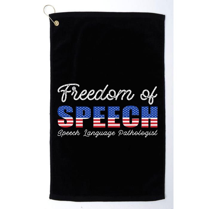 Freedom Of Speech Therapy Pathologist Slp Gift Language Golf Towel