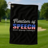 Freedom Of Speech Therapy Pathologist Slp Gift Language Golf Towel