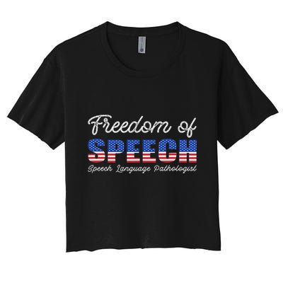Freedom Of Speech Therapy Pathologist Slp Gift Language Crop Top