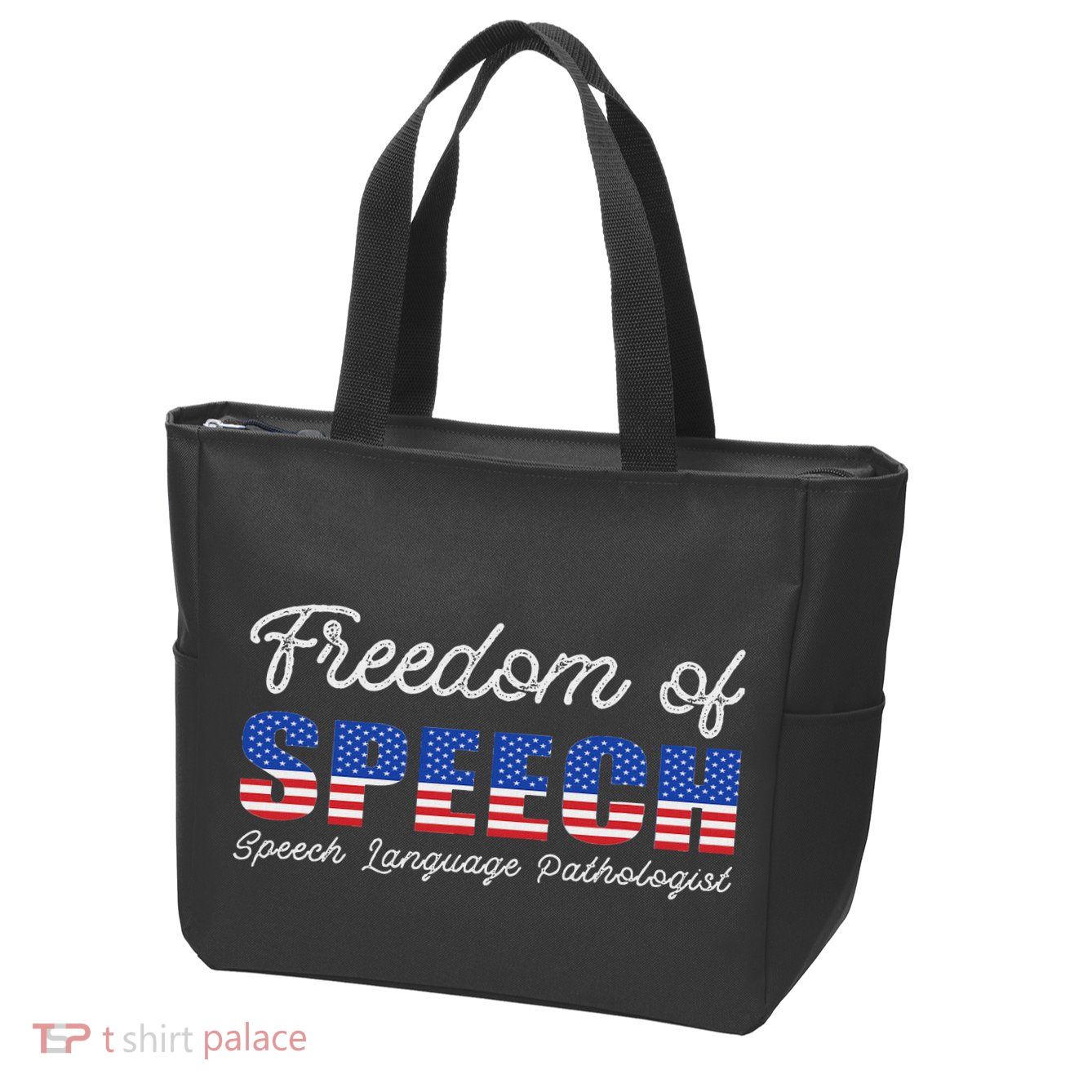 Freedom Of Speech Therapy Pathologist Slp Gift Language Zip Tote Bag