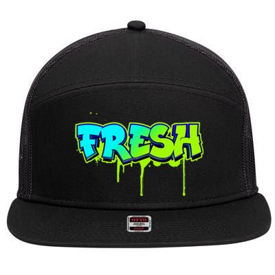 Fresh Old School Graffiti Style Funny Graffiti Graphic 7 Panel Mesh Trucker Snapback Hat