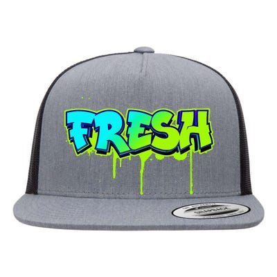 Fresh Old School Graffiti Style Funny Graffiti Graphic Flat Bill Trucker Hat