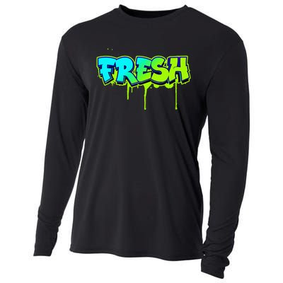 Fresh Old School Graffiti Style Funny Graffiti Graphic Cooling Performance Long Sleeve Crew