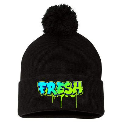 Fresh Old School Graffiti Style Funny Graffiti Graphic Pom Pom 12in Knit Beanie