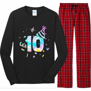 Funny Out Single Digits Im 10 Year Old 2 Sided 10th Birthday Long Sleeve Pajama Set