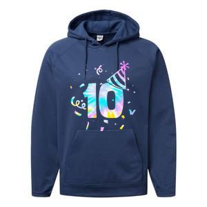 Funny Out Single Digits Im 10 Year Old 2 Sided 10th Birthday Performance Fleece Hoodie